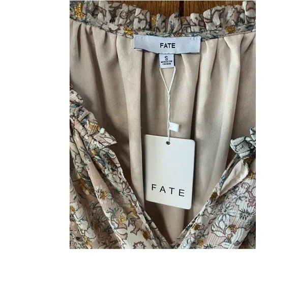 Fate Floral Ruffled Long‎ Sleeve Mini Dress NWT - Picture 3 of 4